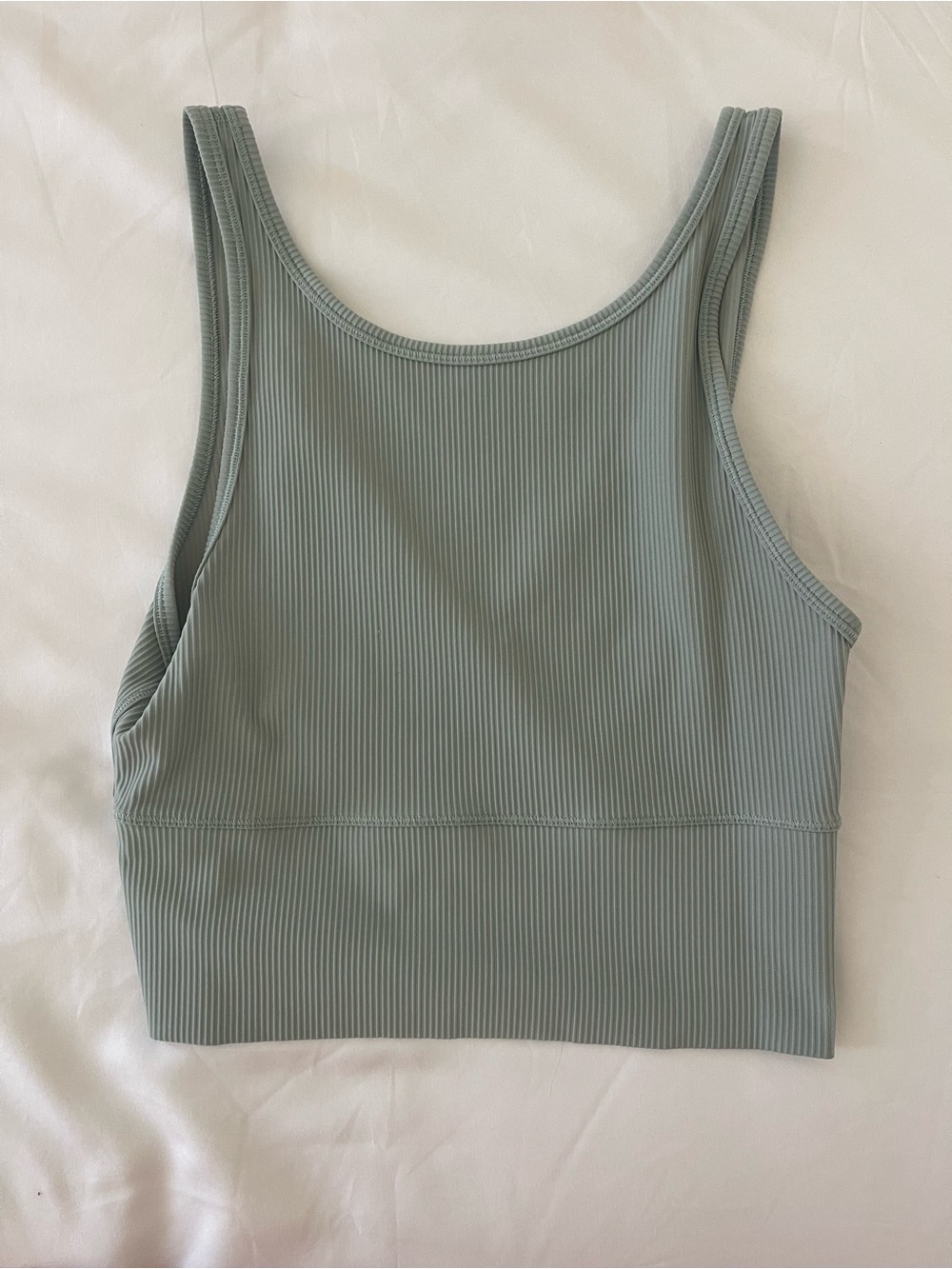 lululemon athletica Sage Green Ribbed Crop Tank